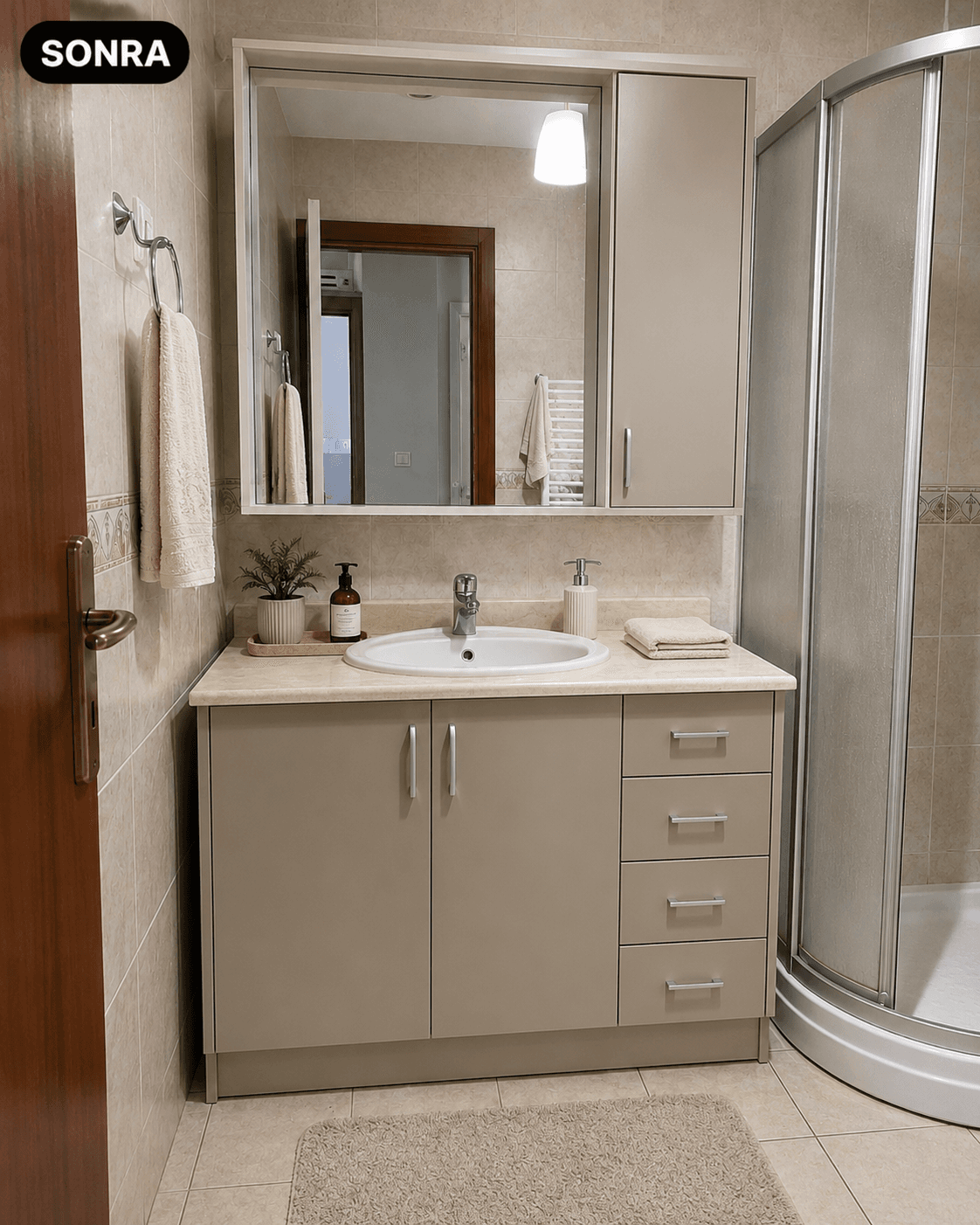 Mersin banyo dolabi yenileme sonrasi - modernlestirilmis banyo dolabi